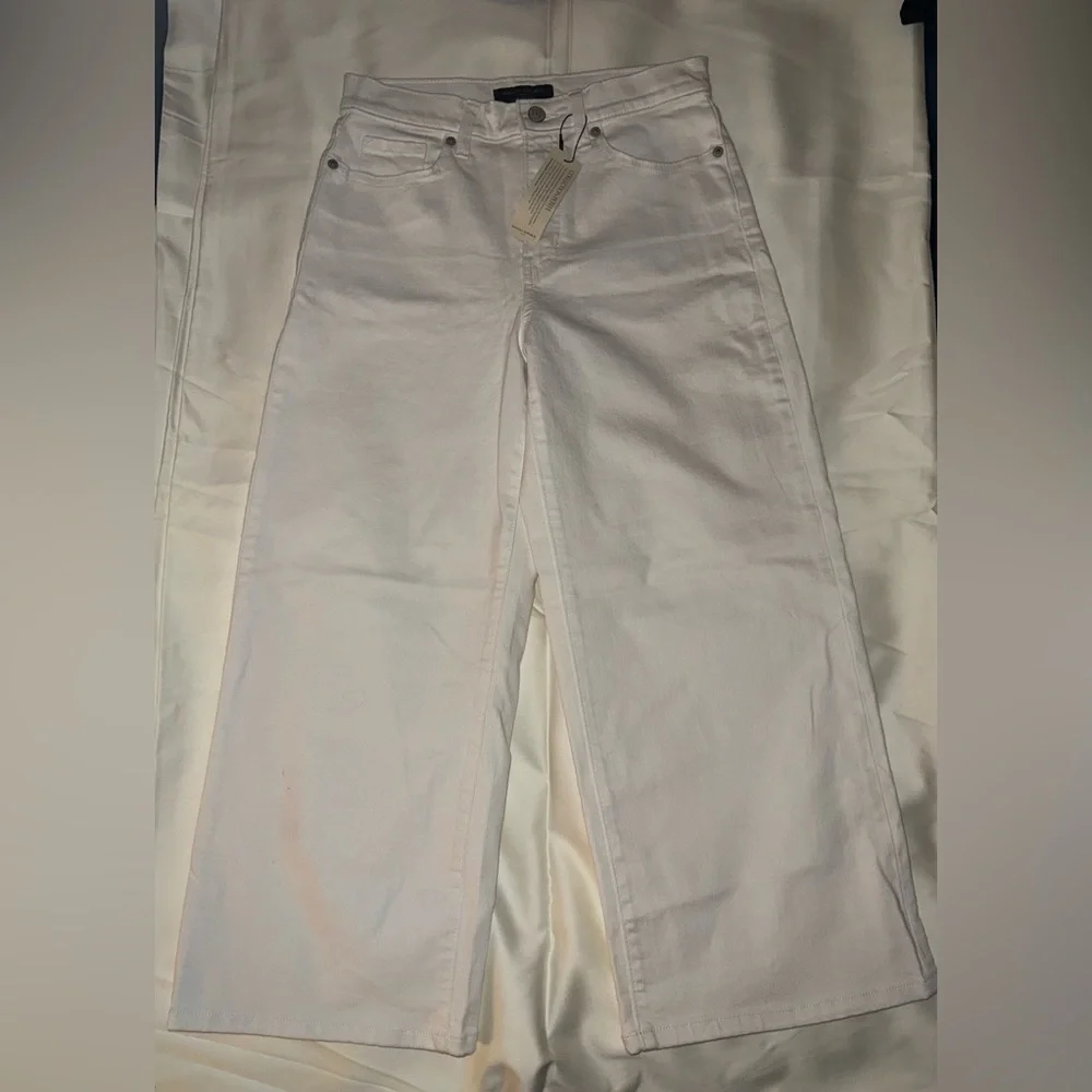 Nwt Banana Republic White Wide Leg Jean Size 27/4 Petite - Picture 1 of 5